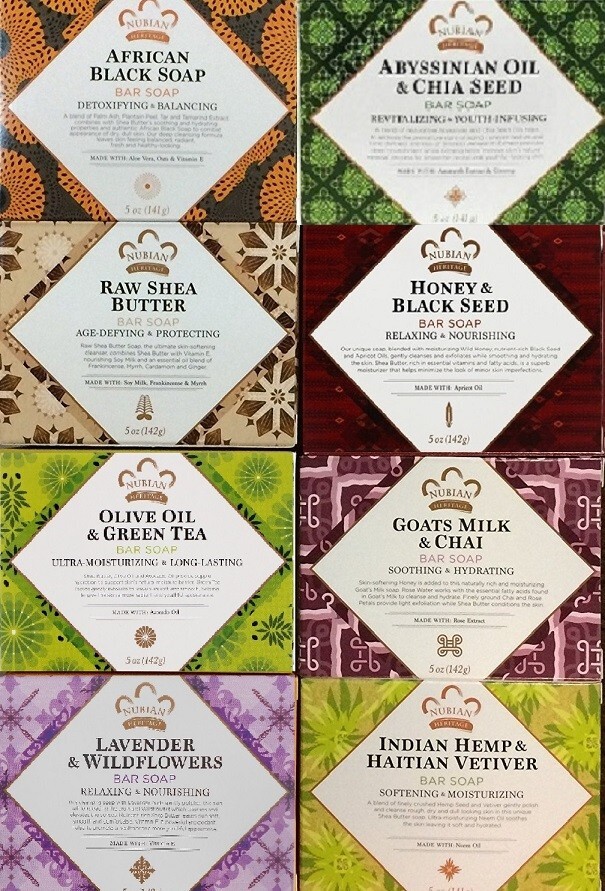 8 Pack -Assorted Nubian Heritage 5 oz -Soaps – Gift Set