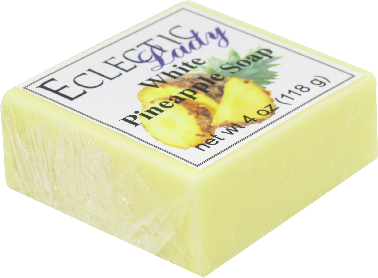 White Pineapple Glycerin Soap by Eclectic Lady, 4 oz Bar