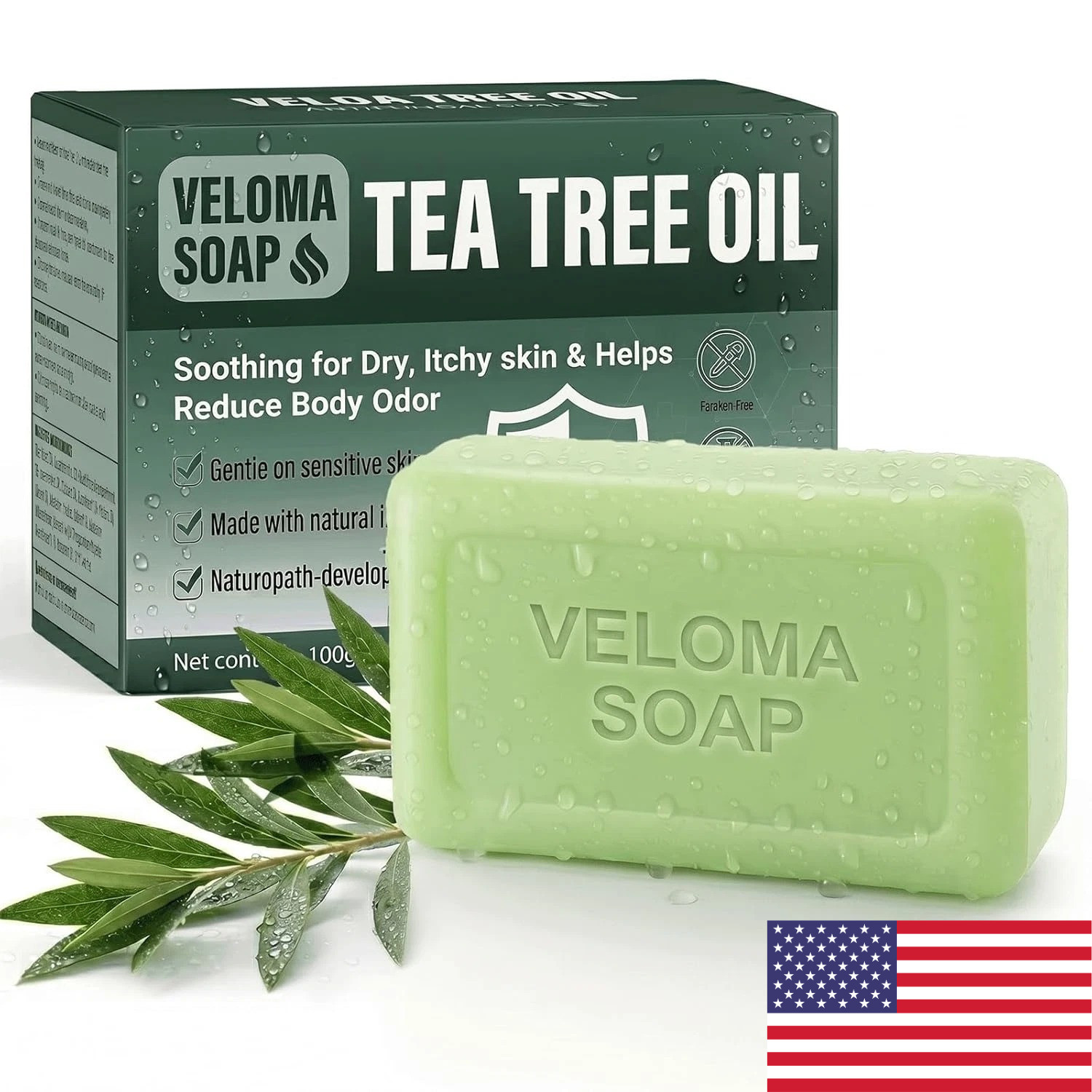 Veloma Antifungal Soap,Veloma Soap,Soothing Tea Tree & Eucalyptus, Deep Pore Cle