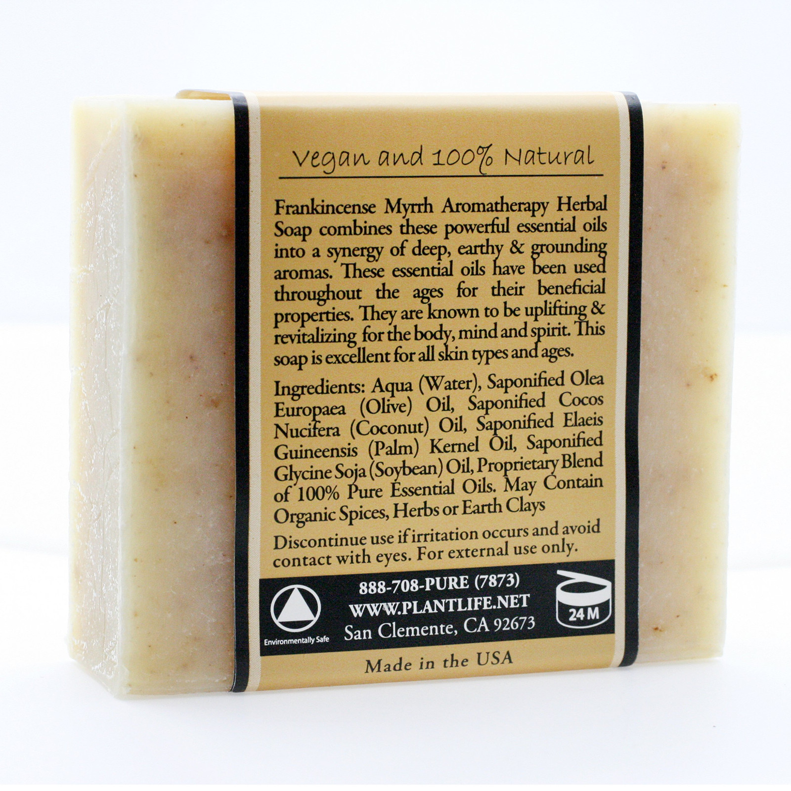 Frankincense and Myrrh Herbal Soap 4 Ounce Natural Plant Based Cleanser