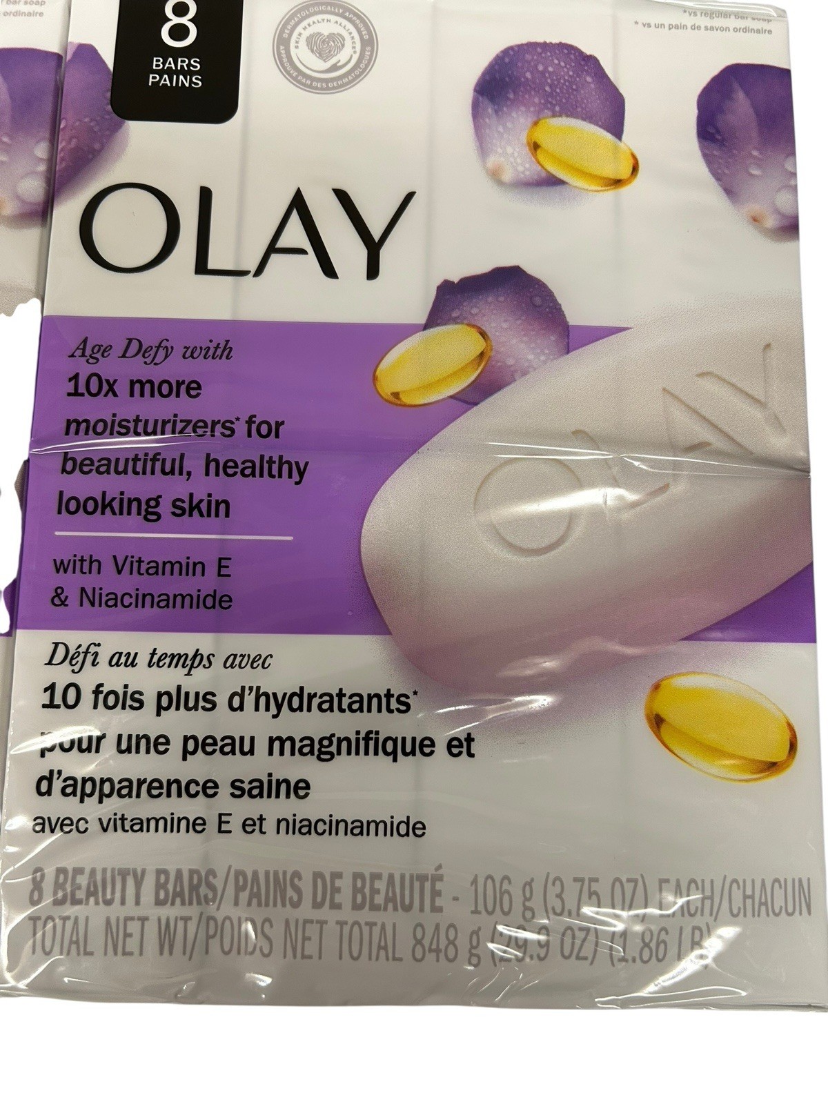 LOT 2 OLAY AGE DEFY BEAUTY BAR SOAP 10X MOISTURIZER VITAMIN E 16 Bars Total