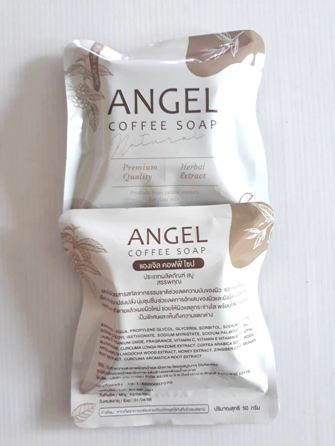 Soap Natural ANGEL COFFEE Scrub Herbs Face Body Turmeric Mahad Tamarind 5x50g