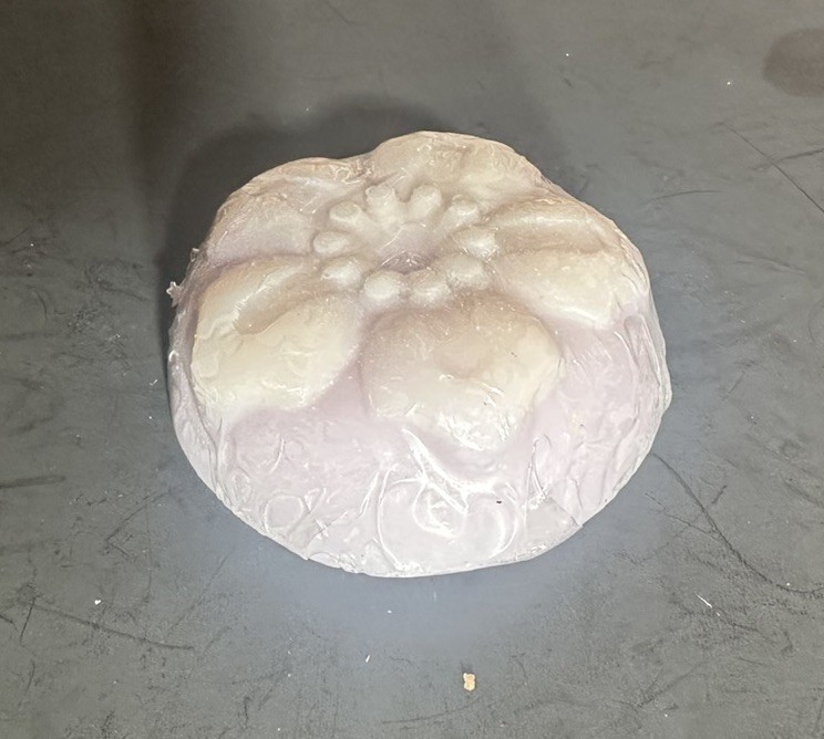White And Purple Flower Shape Goat’s Milk, Grapefruit & Turmeric Soap