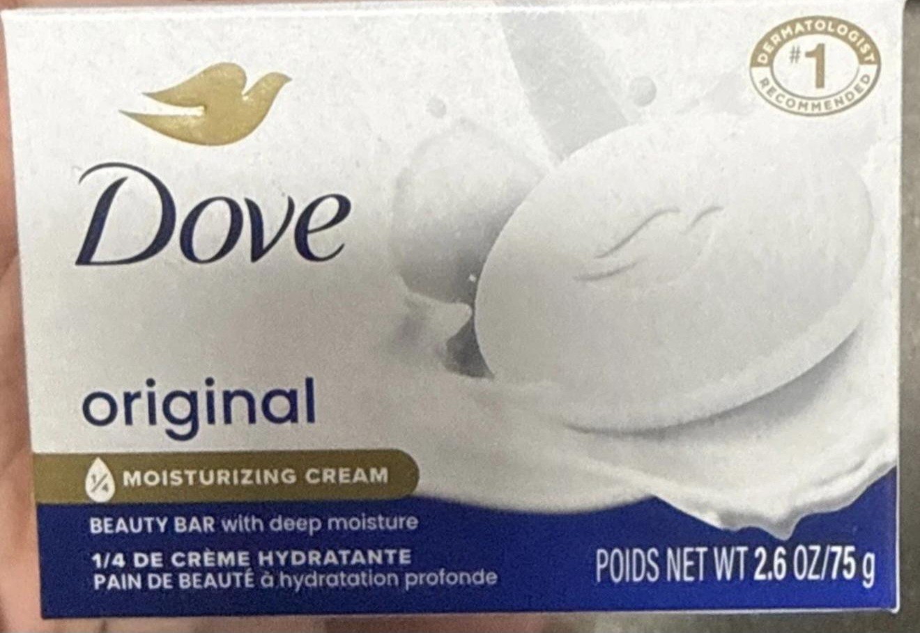 6 /Dove Original Moisturizing Cream Beauty Bar Soap White 2.6 oz Body Face Hands