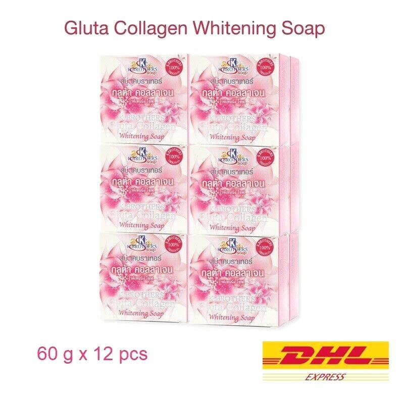 x12 Gluta Collagen Whitening Soap Anti Aging Smooth Face & Body Reduce Dark Spot
