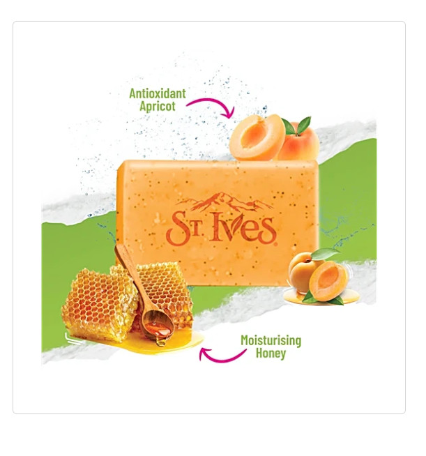 St Ives Moisturising Apricot & Honey Bar Soap 4.4oz/125g 5-Pack BRAND NEW