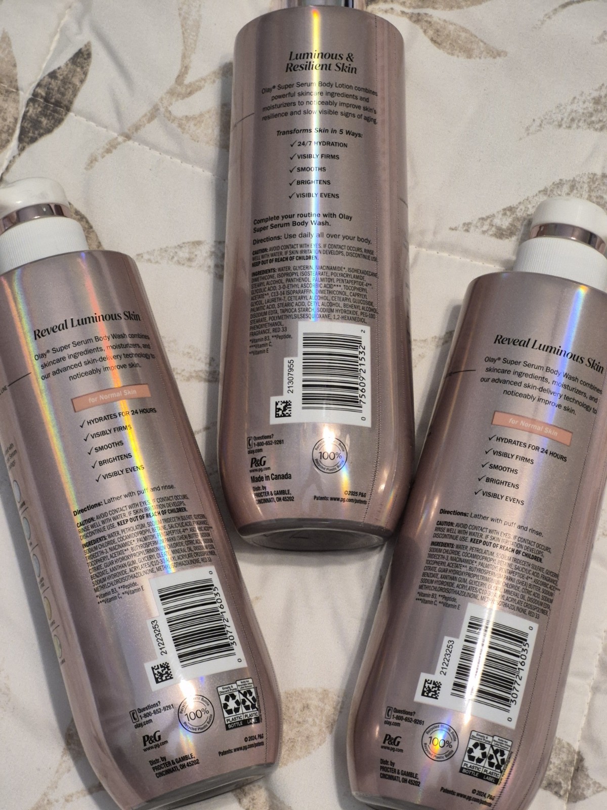LOT OF 3: Olay Super Serum Body Wash (2) Plus Body Lotion Normal Skin Set *NEW*