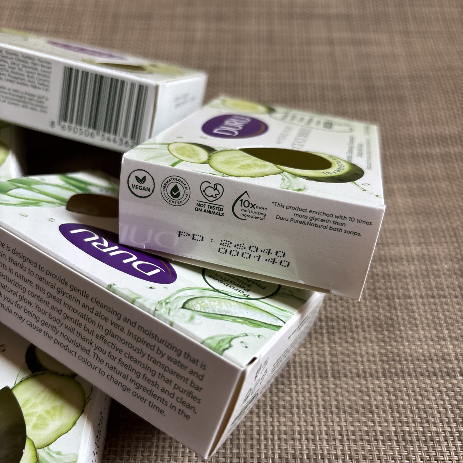 6x DURO HYDRO-PURE CUCUMBER transparent clear NO SILICONE Natural Vegan BAR SOAP