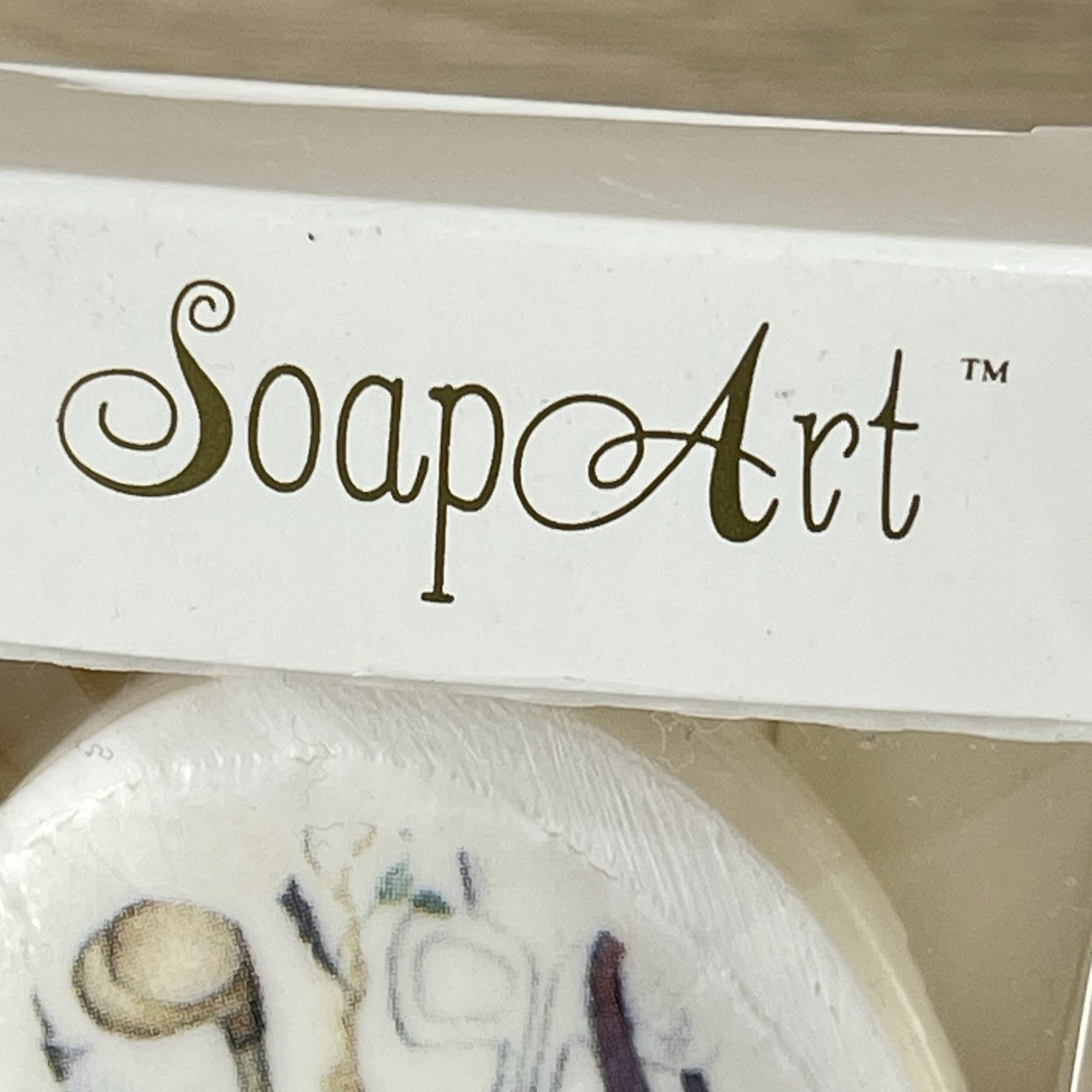 Vintage Soap Art Golf Theme Picture Soap Bar New In Box Retro Bathroom Decor