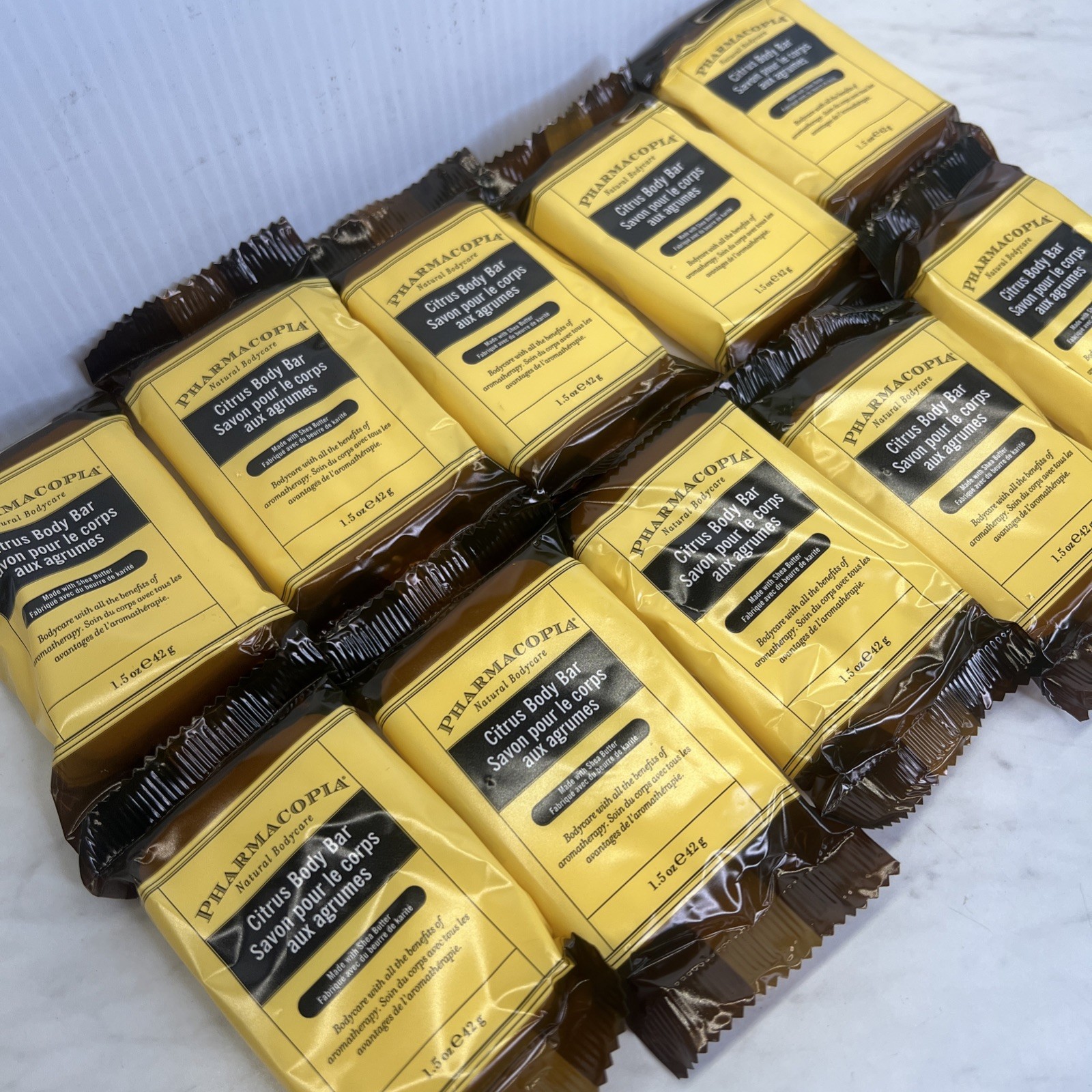 Pharmacopia Citrus Body Bar Aromatic Soap, 1.5 oz Travel Size, Lot of 10 Bars