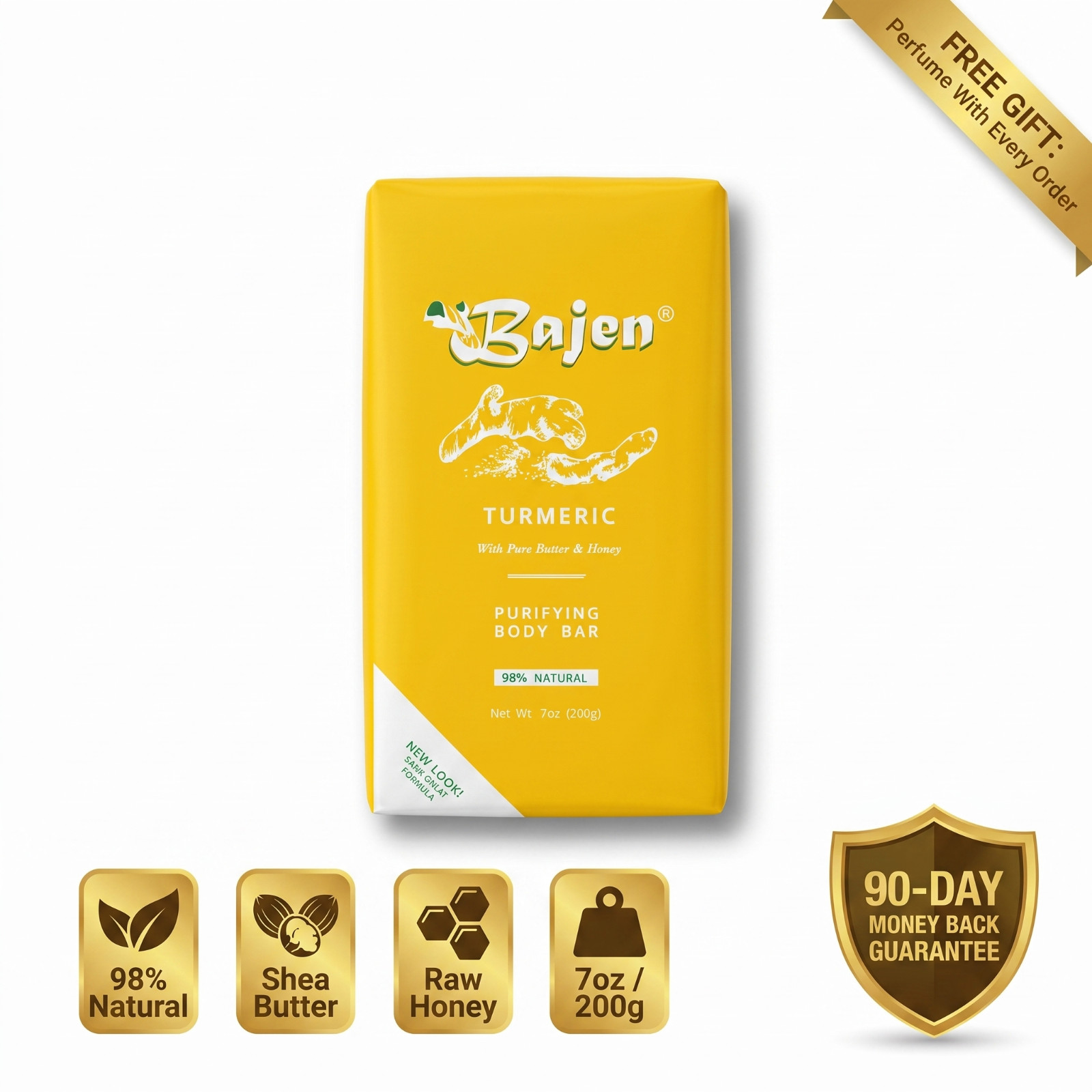 TURMERIC PURIFYING SOAP – Pure Body Dark Spot Fade Acne Defense Glow Honey 7oz