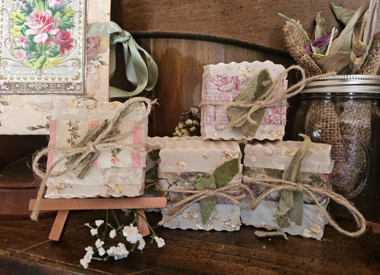 Aloe & Oat Goat Milk Soap, Handmade, Homestead, Rustic, Vitamin E, Raw Honey