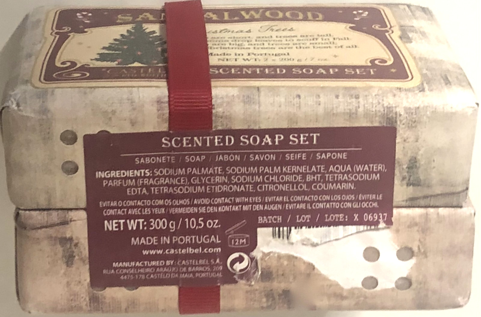 Castelbel Set of Two Sandalwood Scented Soap Bars 2x300g/10.5Oz