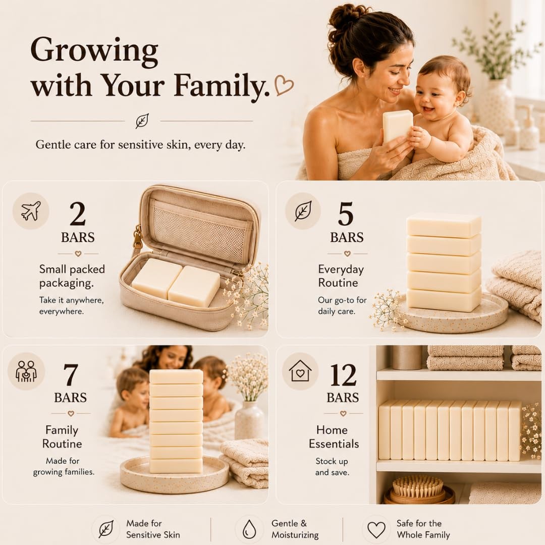 Fragrance Free Baby Bar Soap for Sensitive Skin | Unscented Natural soap bar …