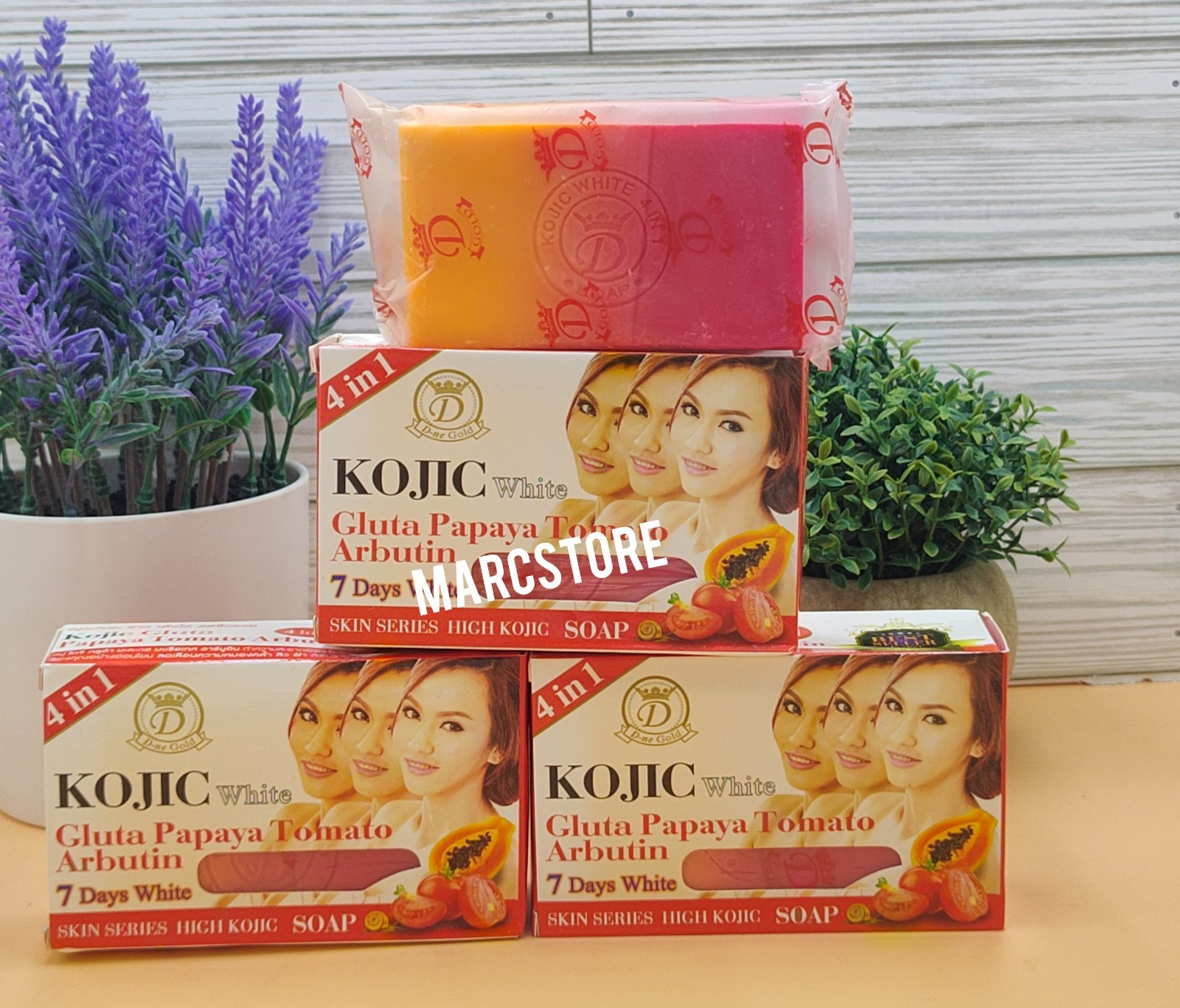 Kojic white Gluta PAPAYA Tomato Arbutin Soap 7days White 160g 3packs