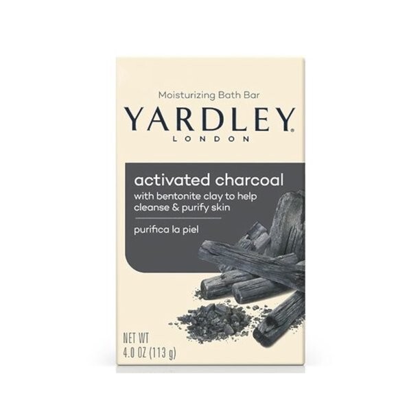 Yardley London Activated Charcoal Soap Bars Bentonite Clay Deep Cleanse 4 PACK