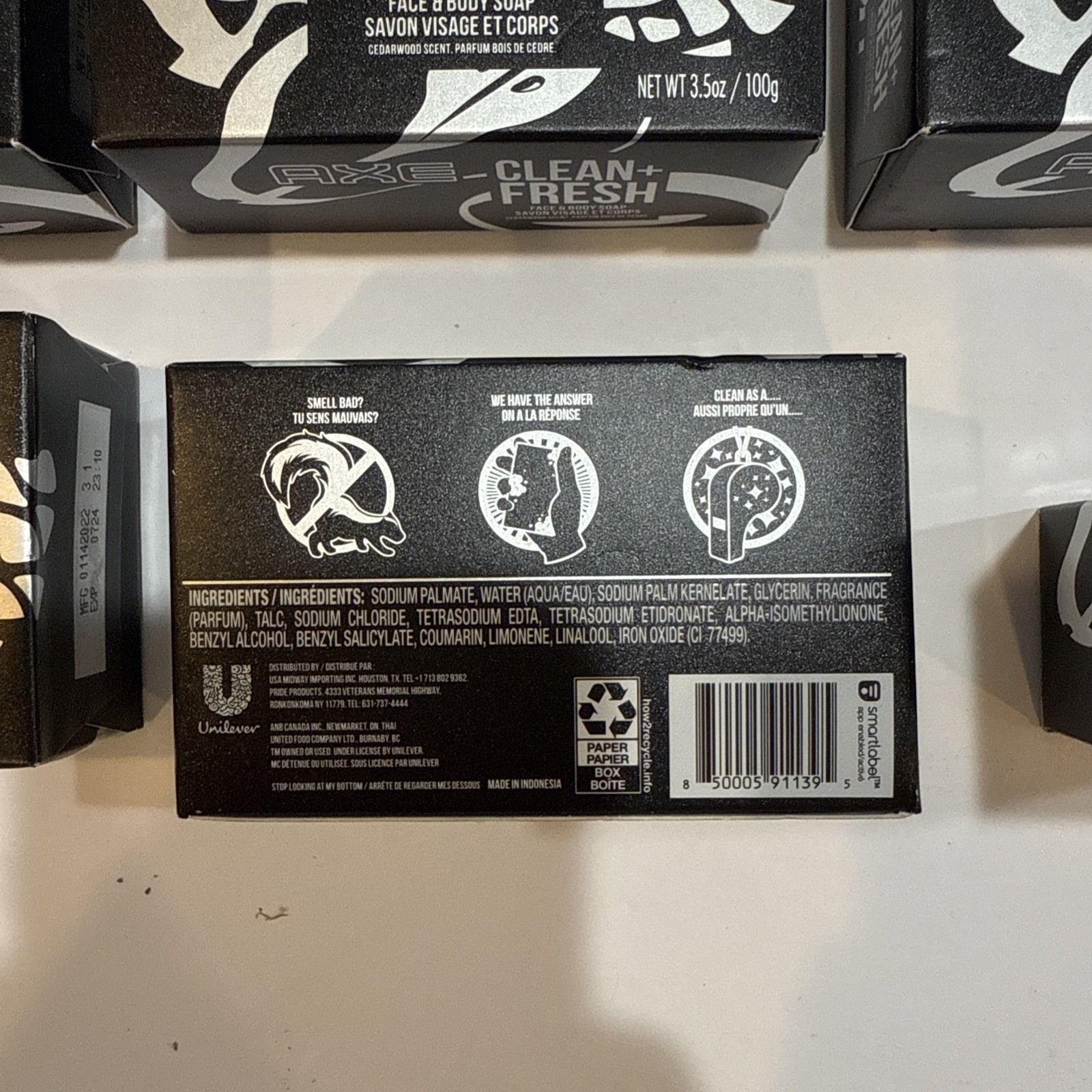 NEW! Case Of 6 Bars Of Axe Clean & Fresh Face & Body Soap 3.5oz Each Bar