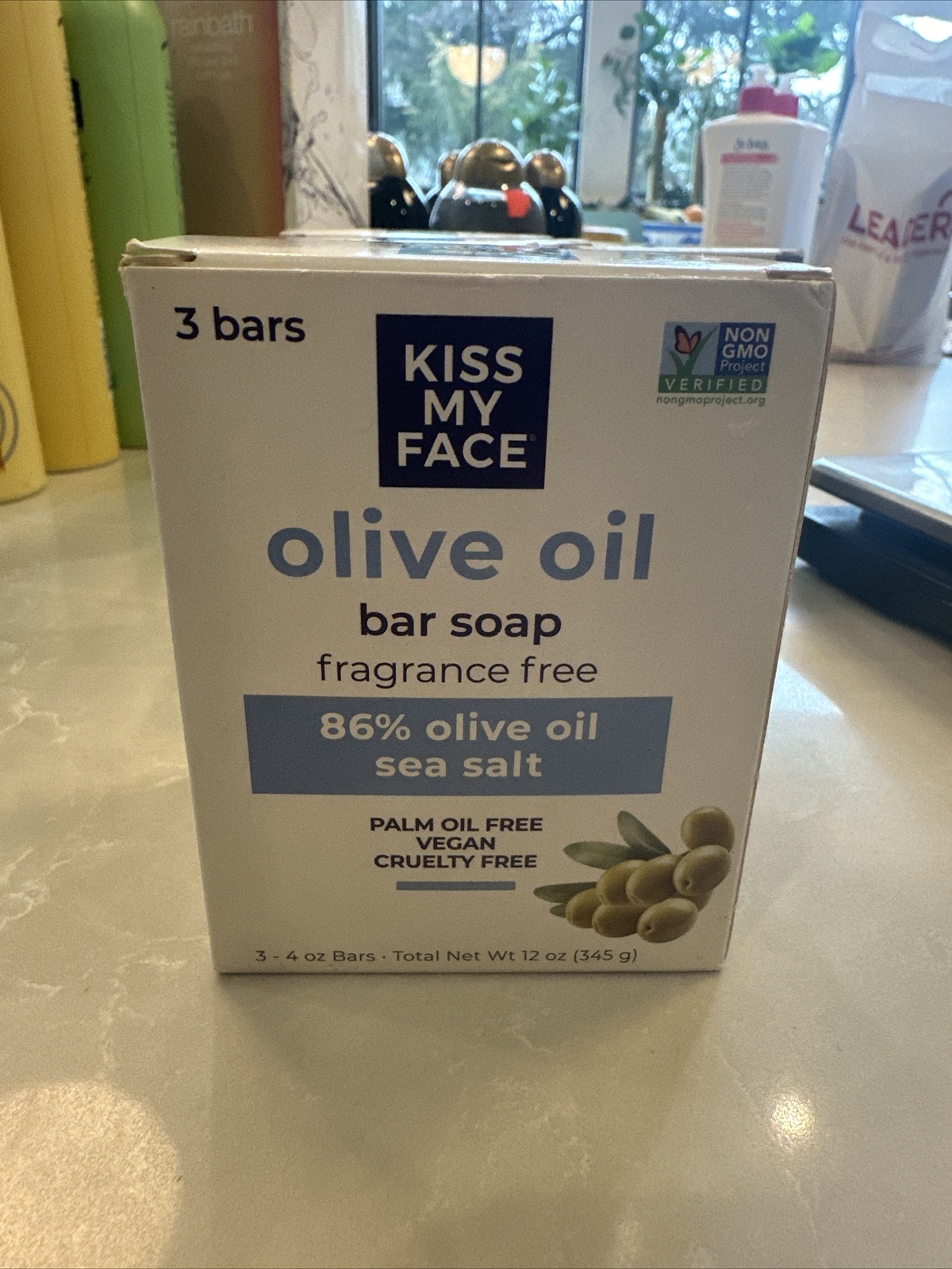 Kiss My Face Olive Oil Fragrance Free Bar Soap 3 Pack 4 Oz 12 Oz Total SHIP FAST