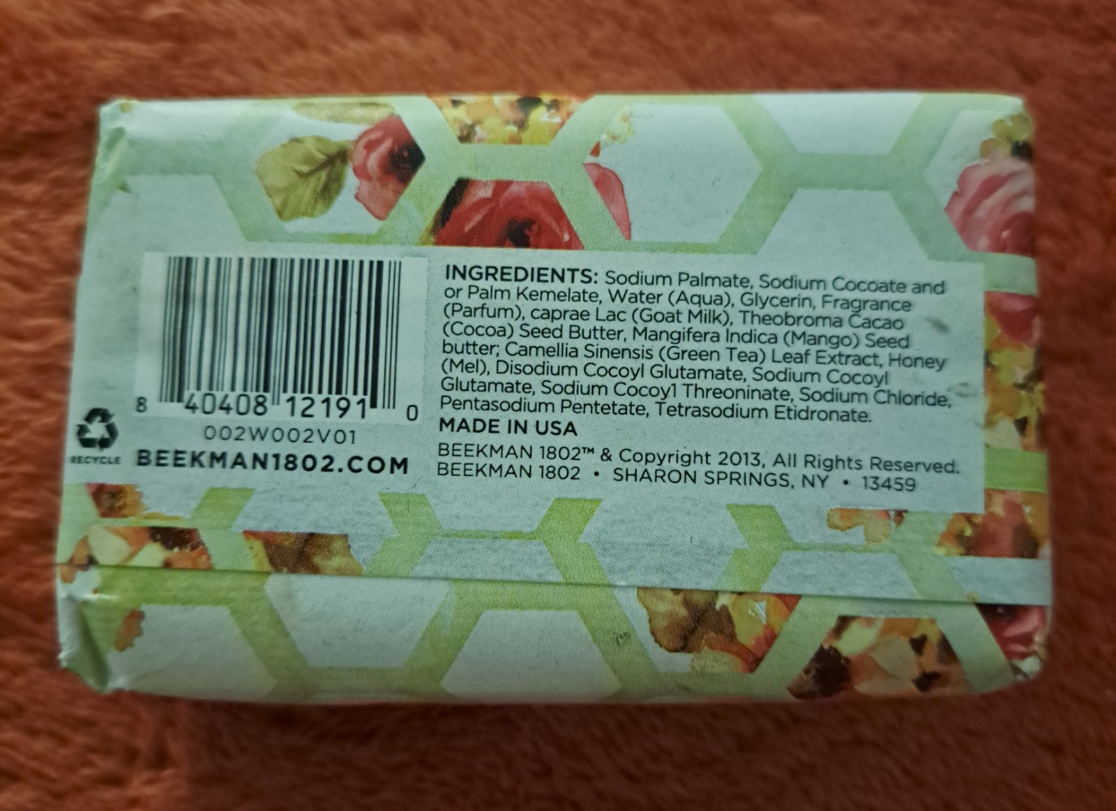 Beekman 1802 Apricot & Honey Tea Goat Milk Enriched W/ Shea Butter Soap 3.5 Oz