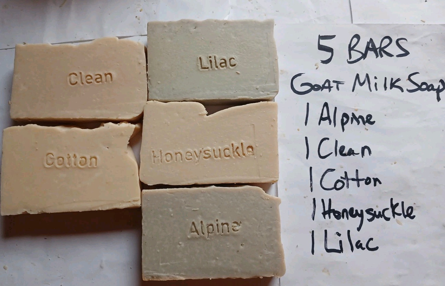 5 BARS RAW GOAT MILK SOAP PURE FRAGRANCE OILS HAPPY GOAT CREAMERY CHEAP BULK LOT