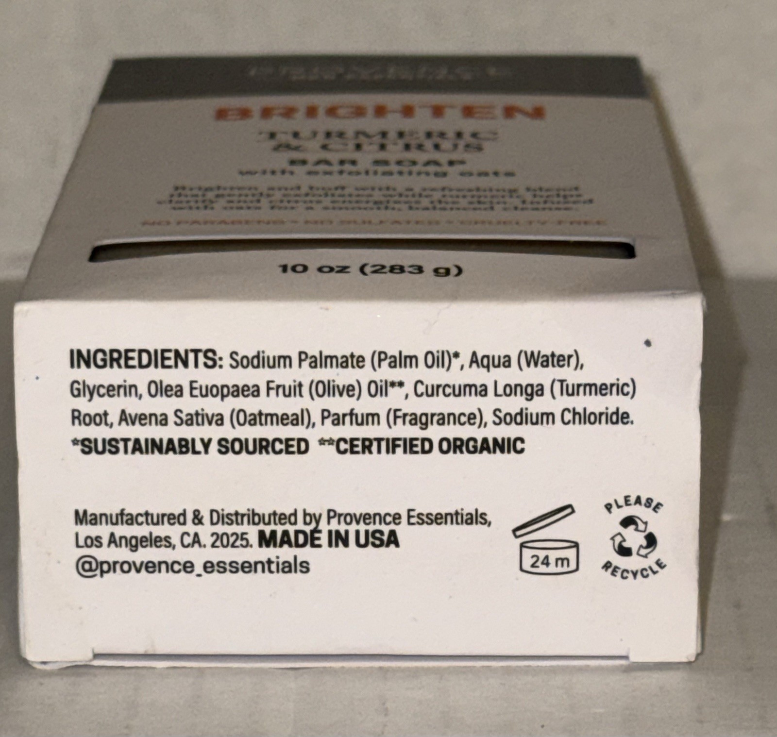 Provence Men Essentials TURMERIC & CITRUS Bar Soap w/ Exfoliating Oats 10oz NIP