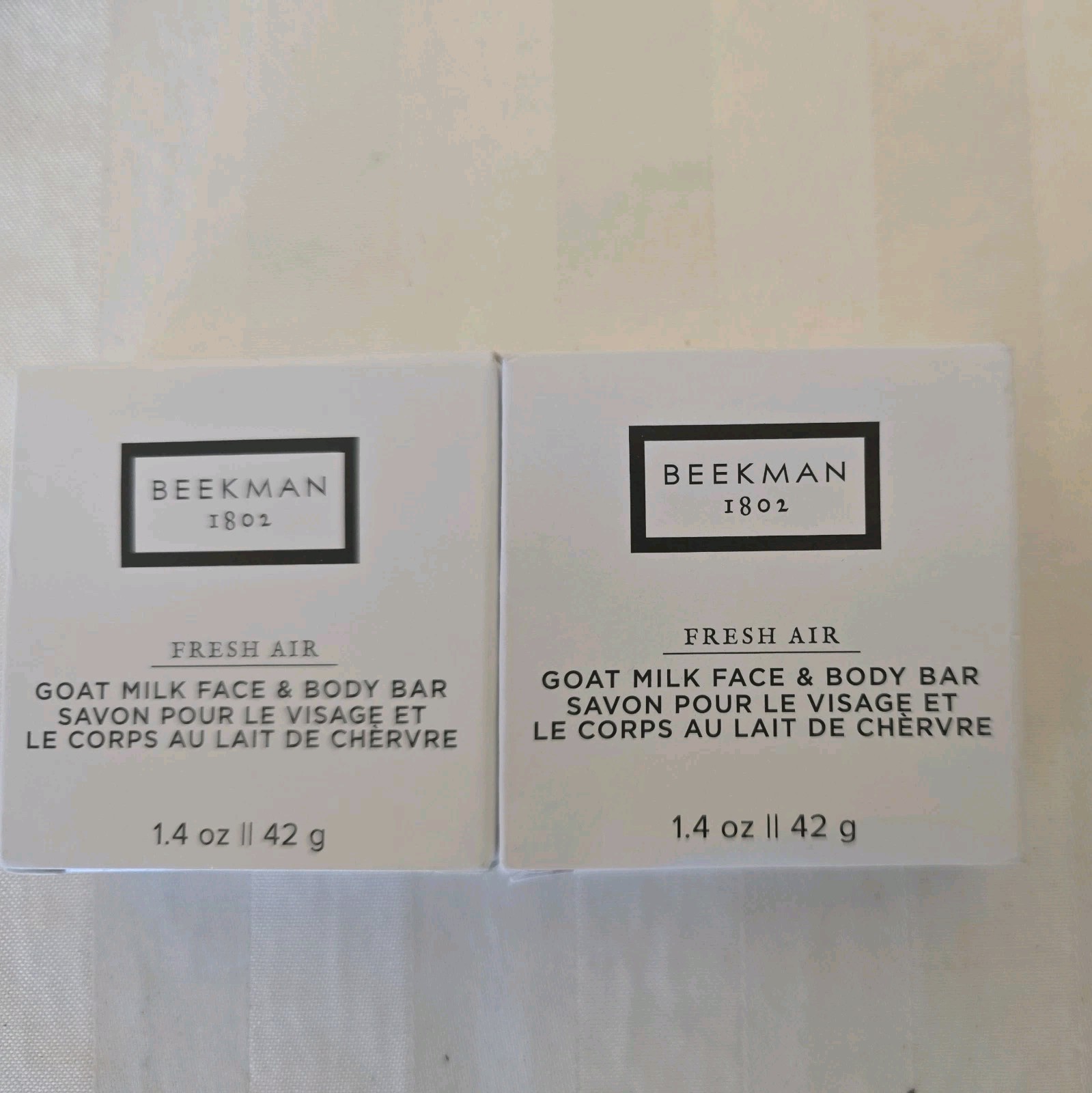 BEEKMAN 1802 Fresh Air Goat Milk Soap Boxed Bars Two- 2 oz Face & Body Bars