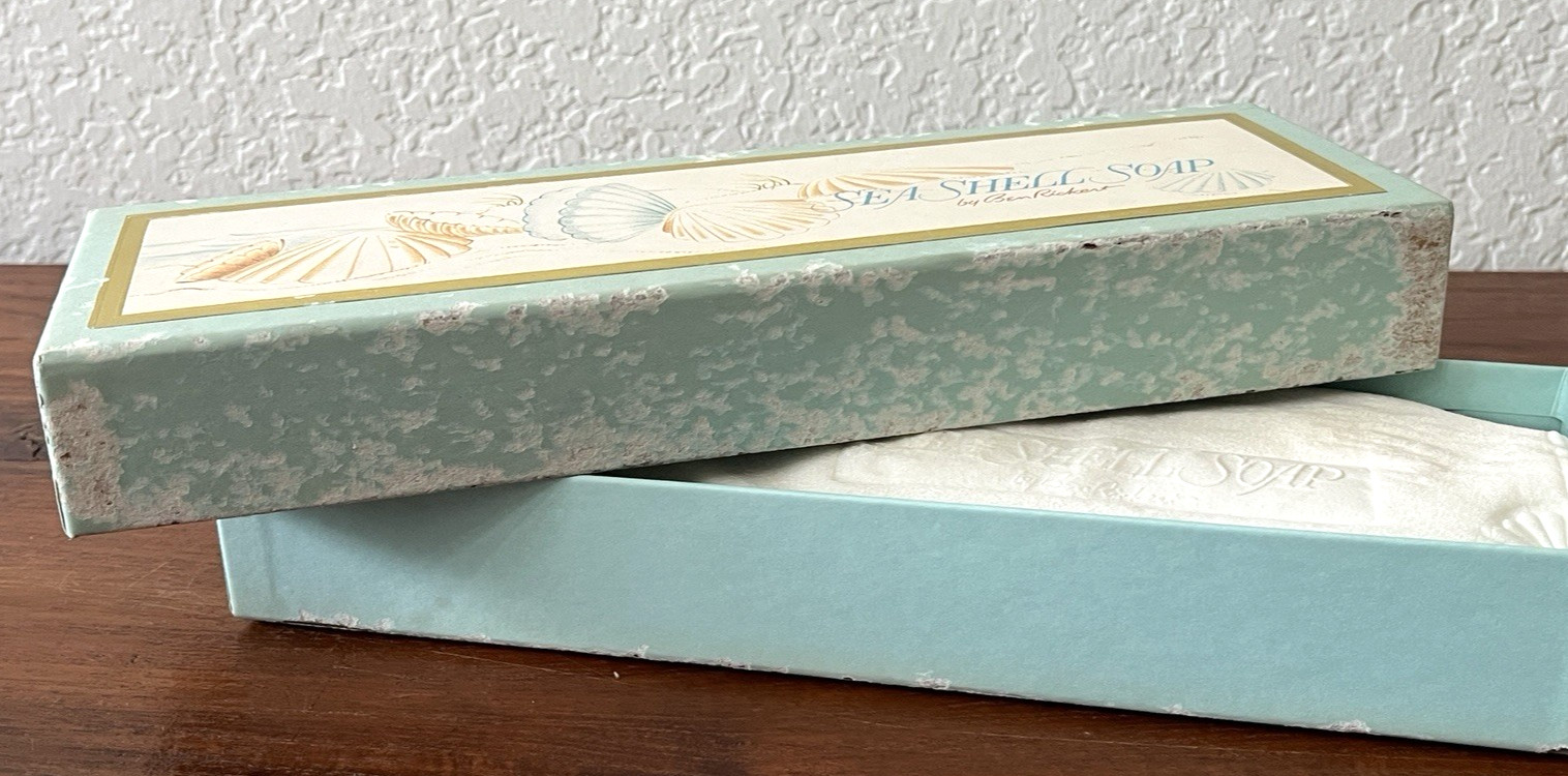 Vintage Blue Sea Shell Soap Ben Rickert Coastal Beach House Soap Set READ DESC