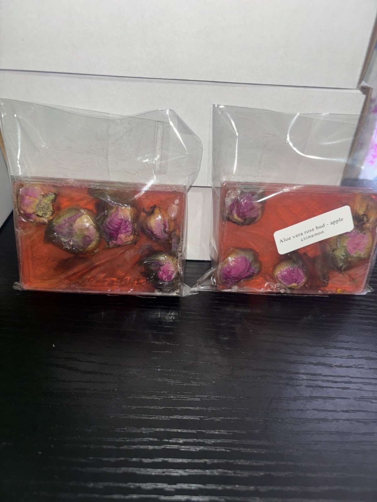 Handmade Aloe Vera Rose Body Bar Soap Apple Cinnamon Scent Red 4 oz Floral