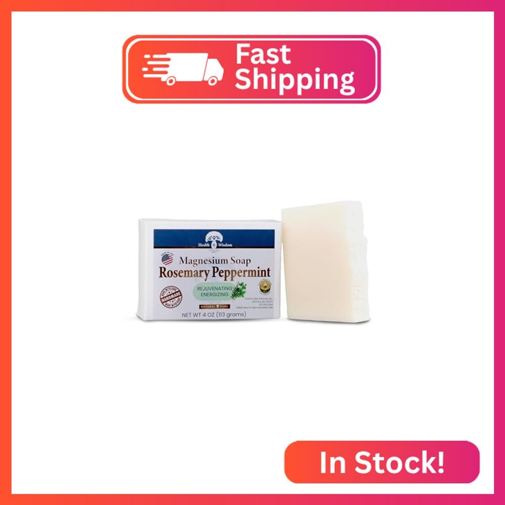 Health & Wisdom Magnesium Bar Soap – Moisturizing Body Soap – Made with Aloe & N