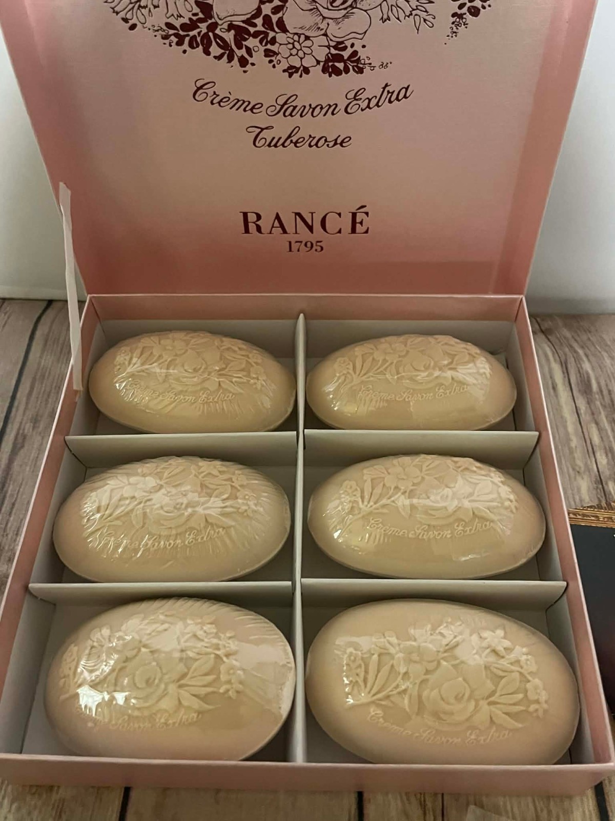 Rance 1795 Creme Savon Extra Tuberose Bar Soap Box Set 21 oz (6×3.5 oz) Italy