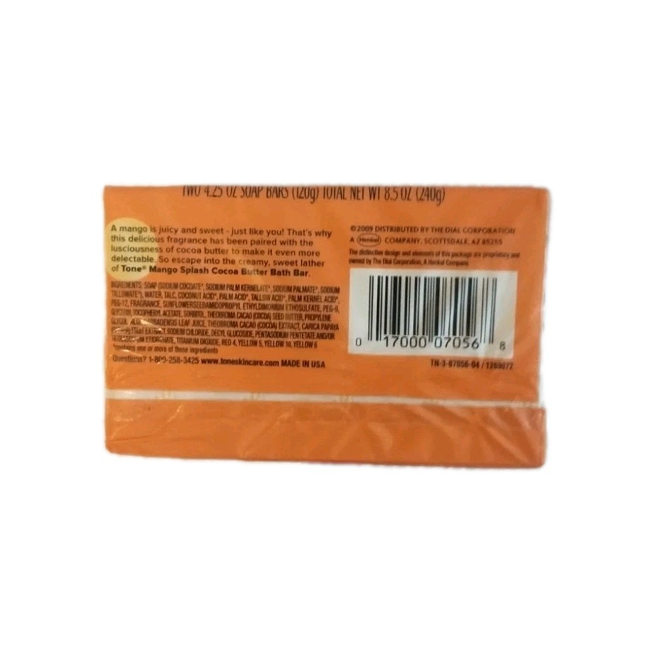 Discontinued Tone Cocoa Butter Mango Splash 2 Soap Bars in 1 Pack New Sealed