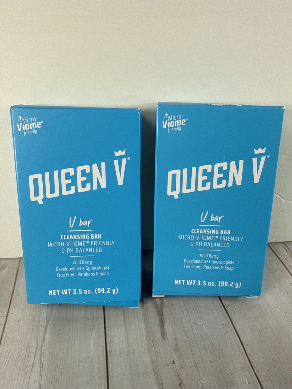 Queen V, Cleansing Bar V Bar WILD BERRY pH Balanced Soap 3.5oz Sealed Pack of 2