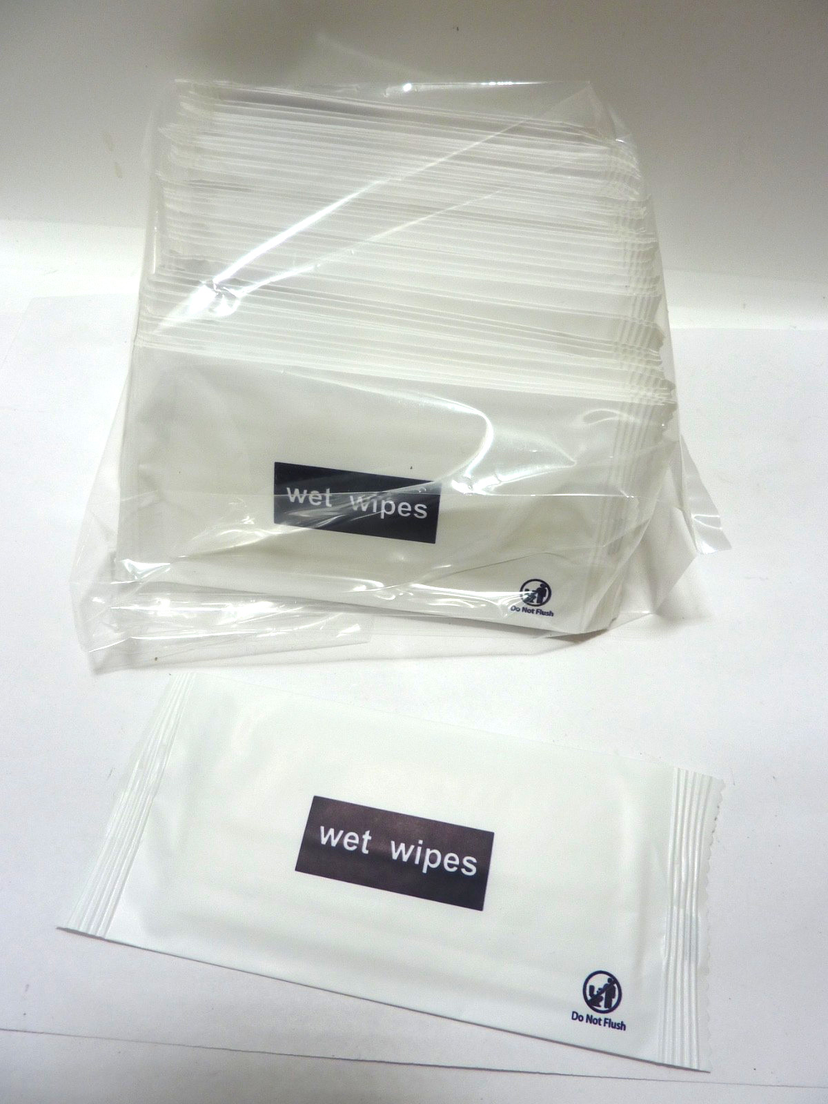 Wet Wipes ALOE VITAMIN E PLANT FIBER Individually Wrapped for Travel 50 Singles