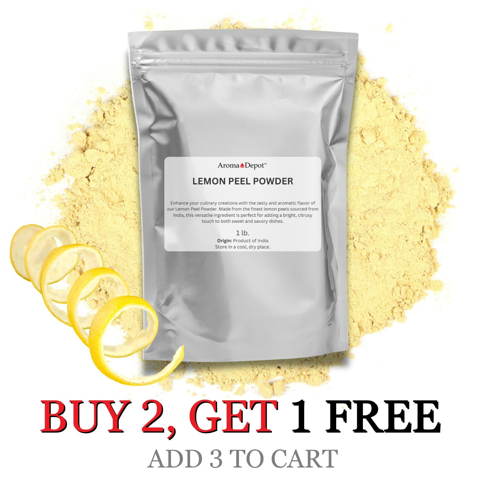 Lemon Peel Powder 1 lb. Natural Colorant Citrus limon Wholesale Soap Skincare