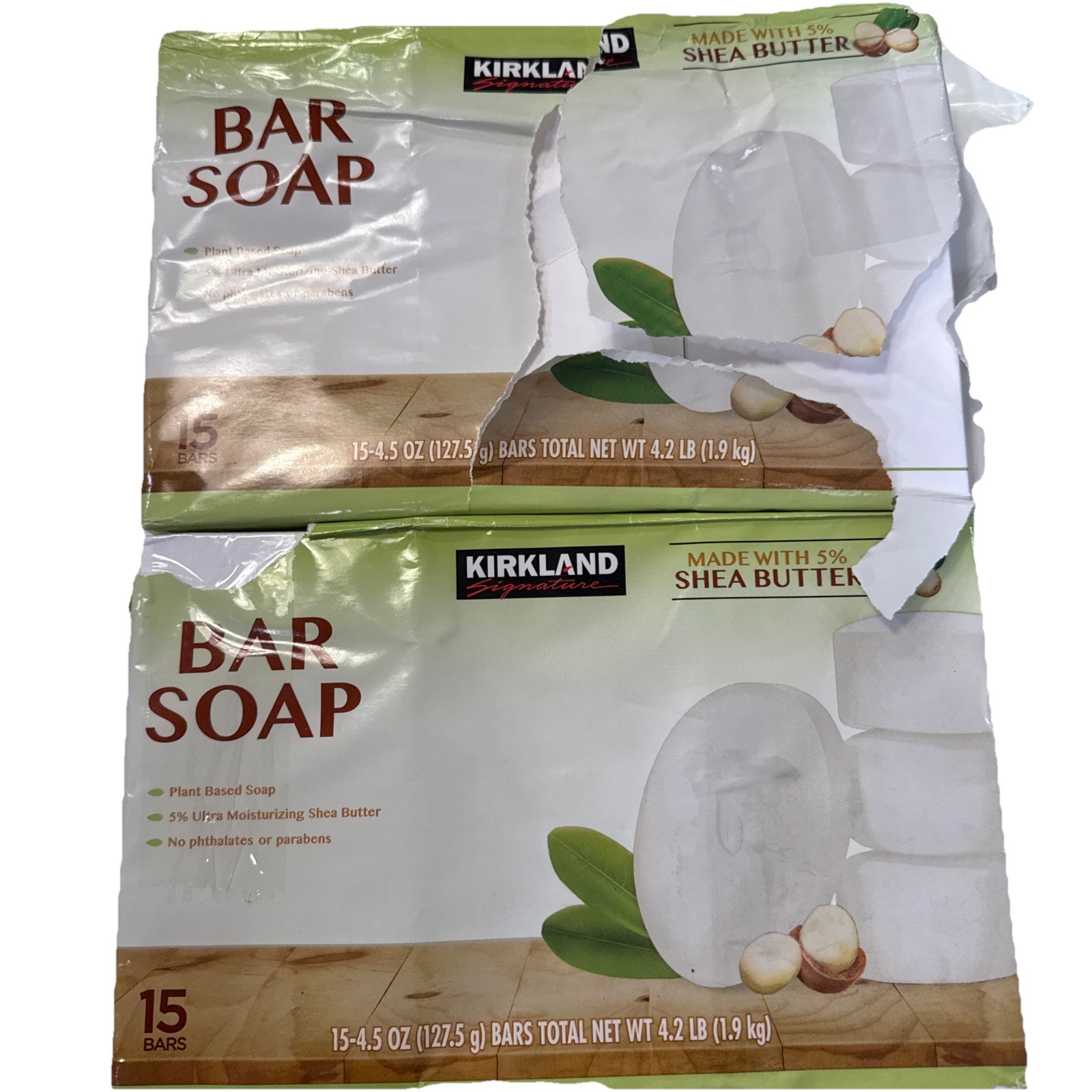 Kirkland Signature Bar Soap with Shea Butter, 30 Bars Distressed Packaging