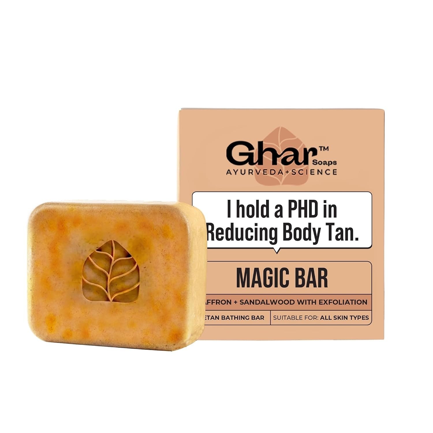 Ghar Soaps Sandalwood & Saffron Magic Bar For Bath 100 Gram WIth Free Shipping