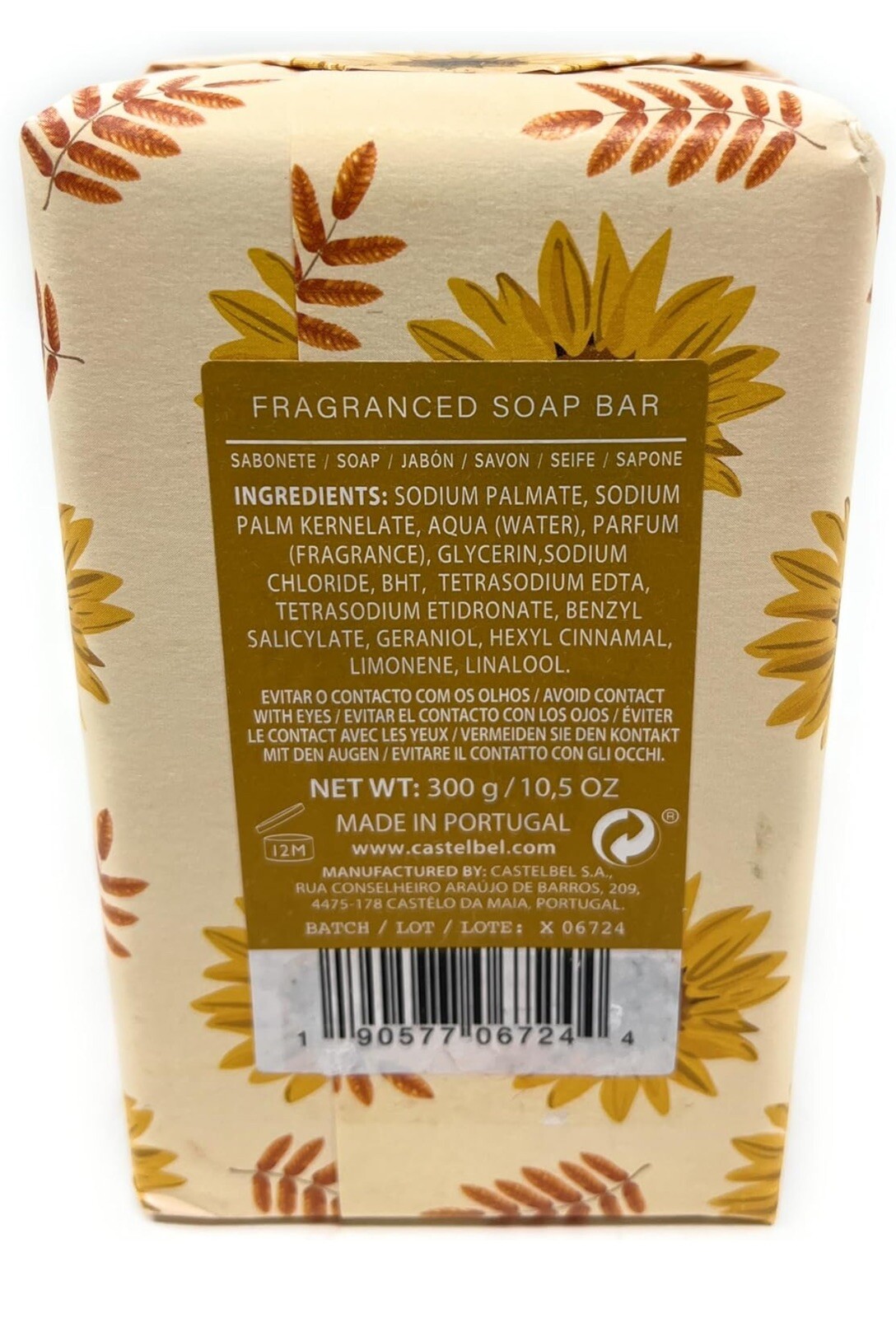 Castelbel – Sunflower 🌻 Honey 🍯 – Luxury Soap Bar 10.5 oz Made In Portugal