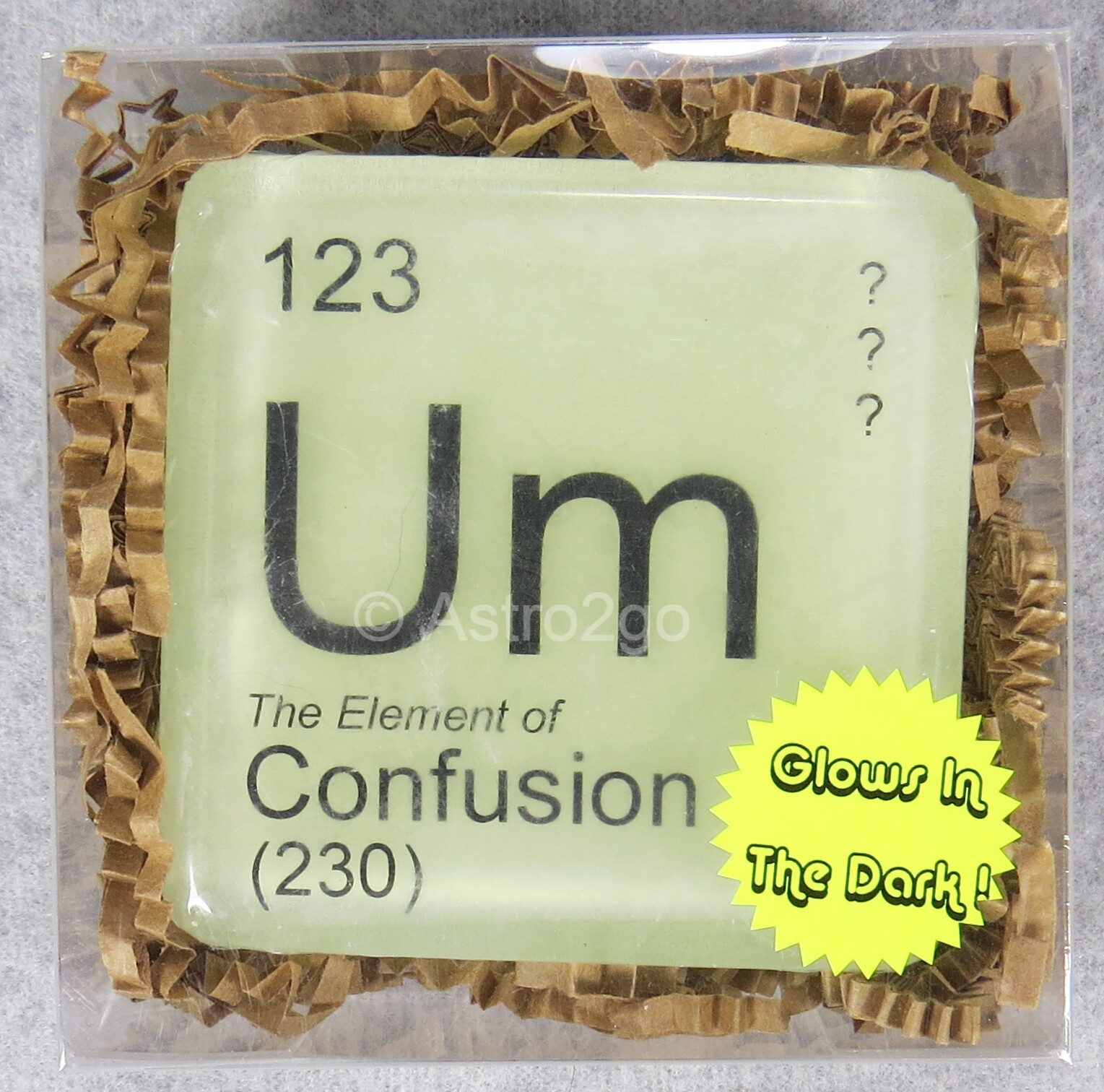 PERIODIC TABLE ELEMENT “Um” CONFUSION NOVELTY GLOW HAND SOAP-4 oz JUST BUBBLY