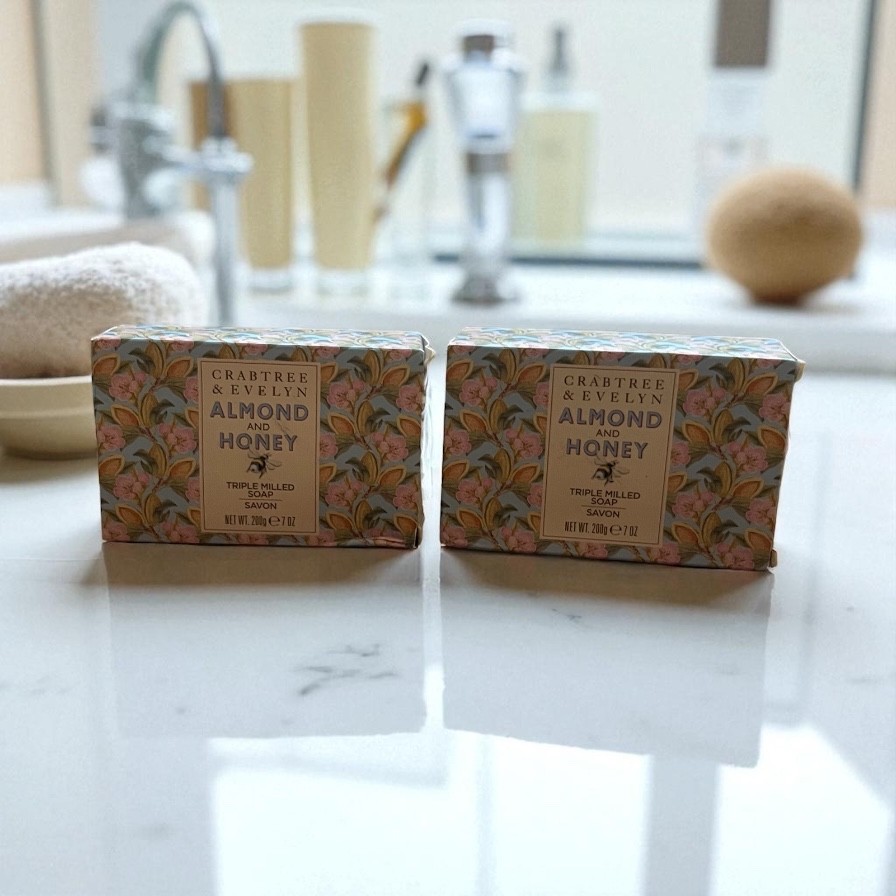 Crabtree & Evelyn Almond & Honey Triple Milled Soap 2 Pack 7 oz Bars | Soothing