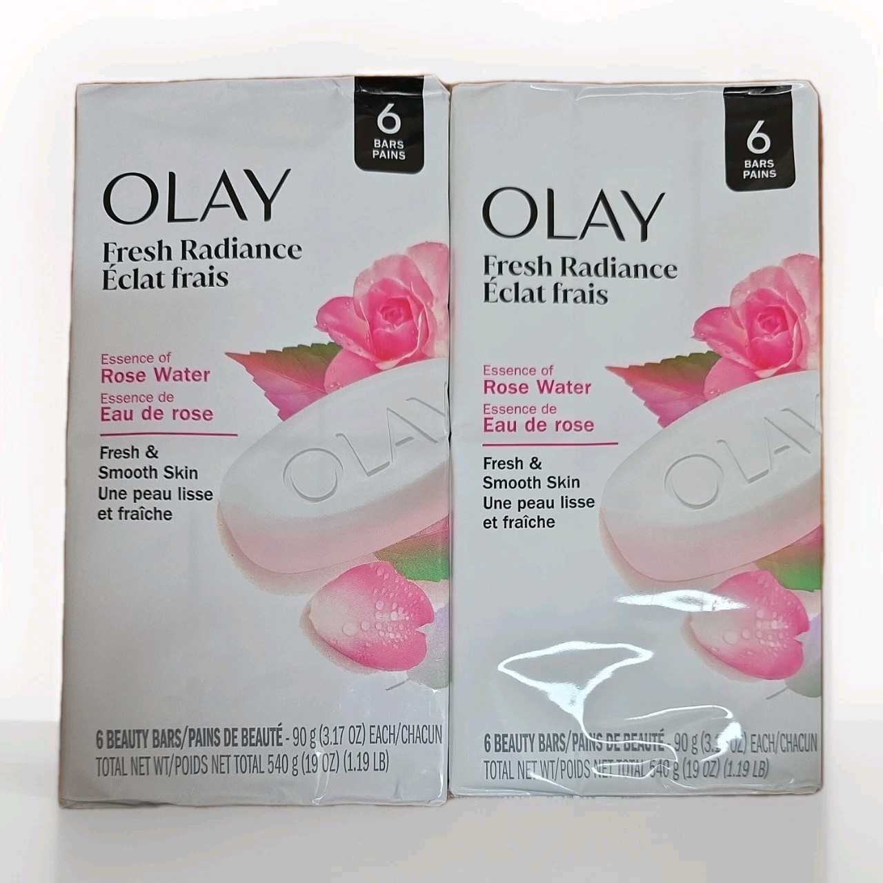 12 Bar of OLAY MOISTURE BAR SOAP, Fresh Radiance with Rose water, 3.17oz Each