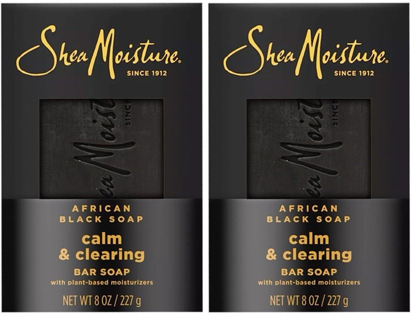 (2) SheaMoisture Plant-based African Black Soap Calm&Clearing Bar Soap 8oz/227g