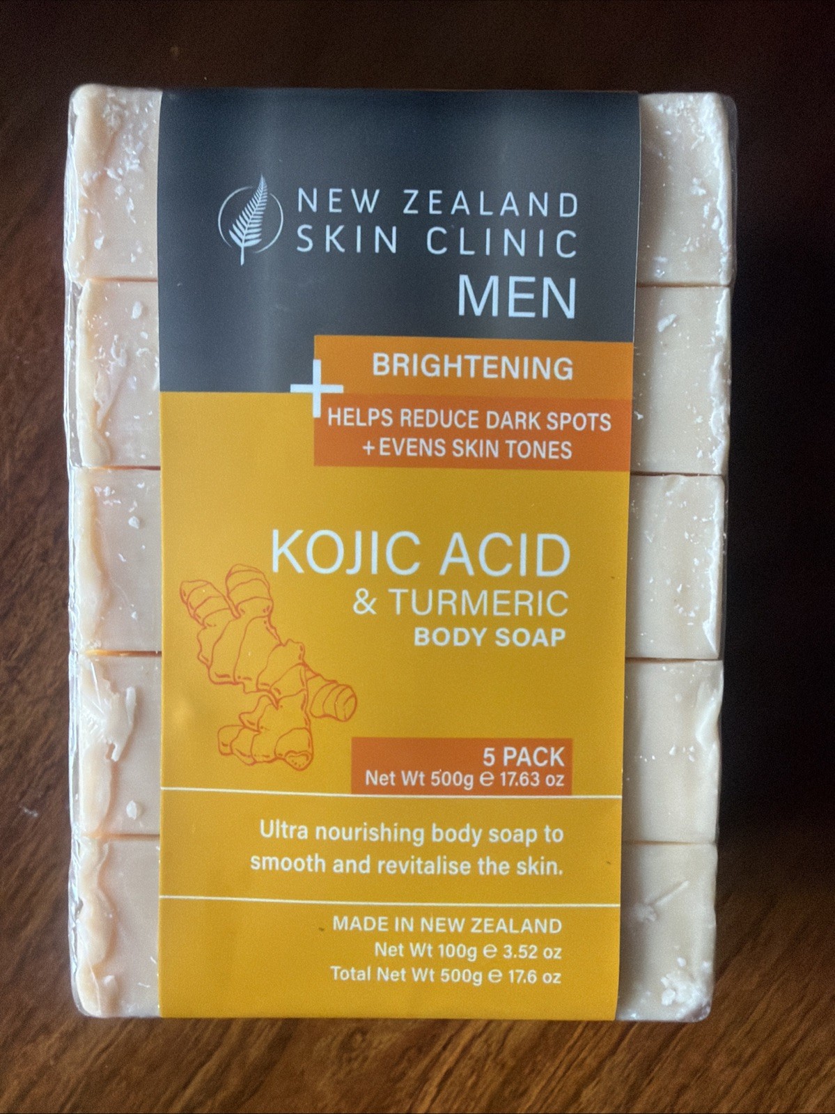 NEW ZEALAND Skin Clinic Men Brightening Kojic Acid & Turmeric Body Soap (5 Bars)