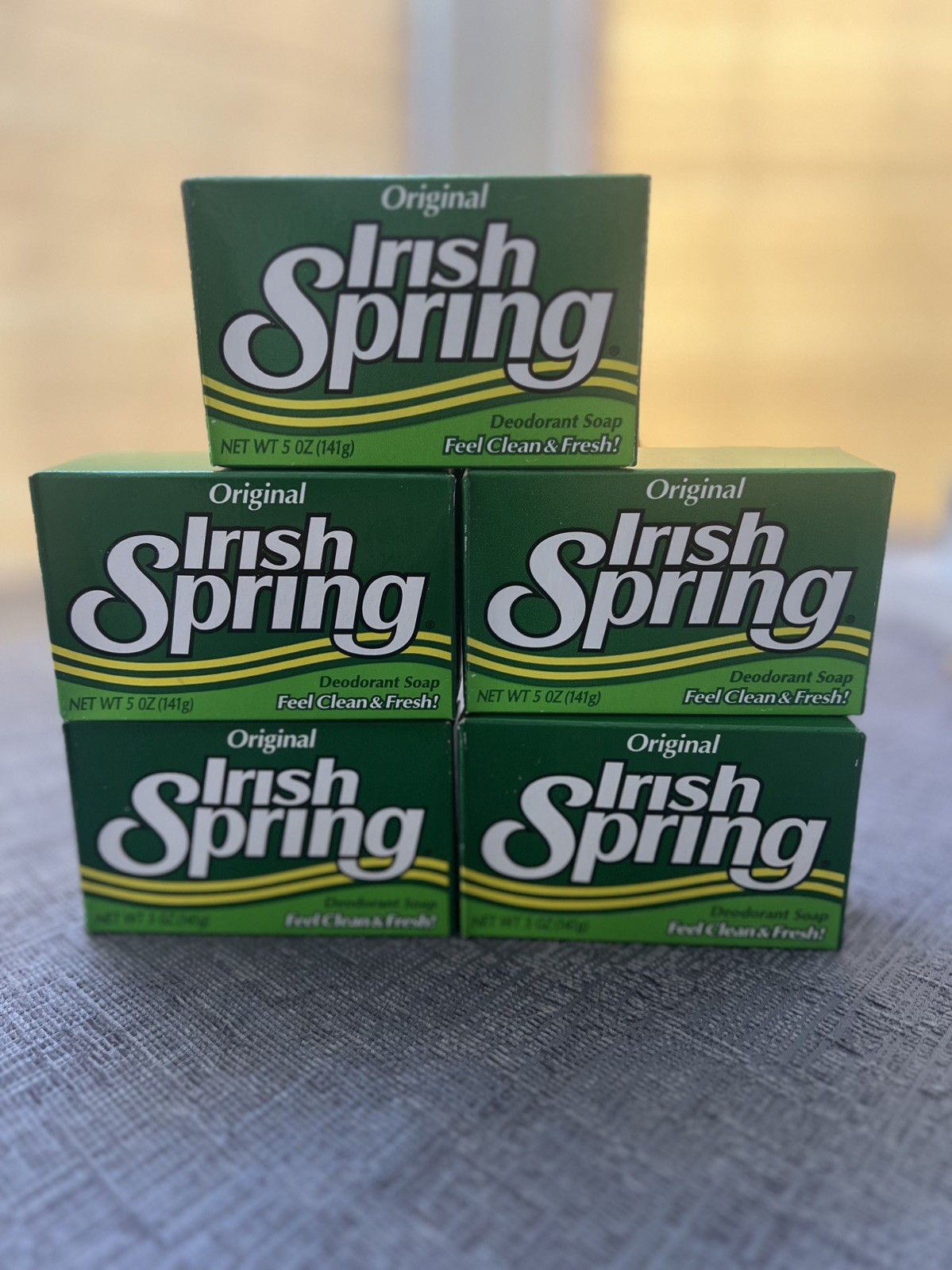 IRISH SPRING Original Scent Deodorant Soap 5 oz 5 Bars No Flaxseed Vintage