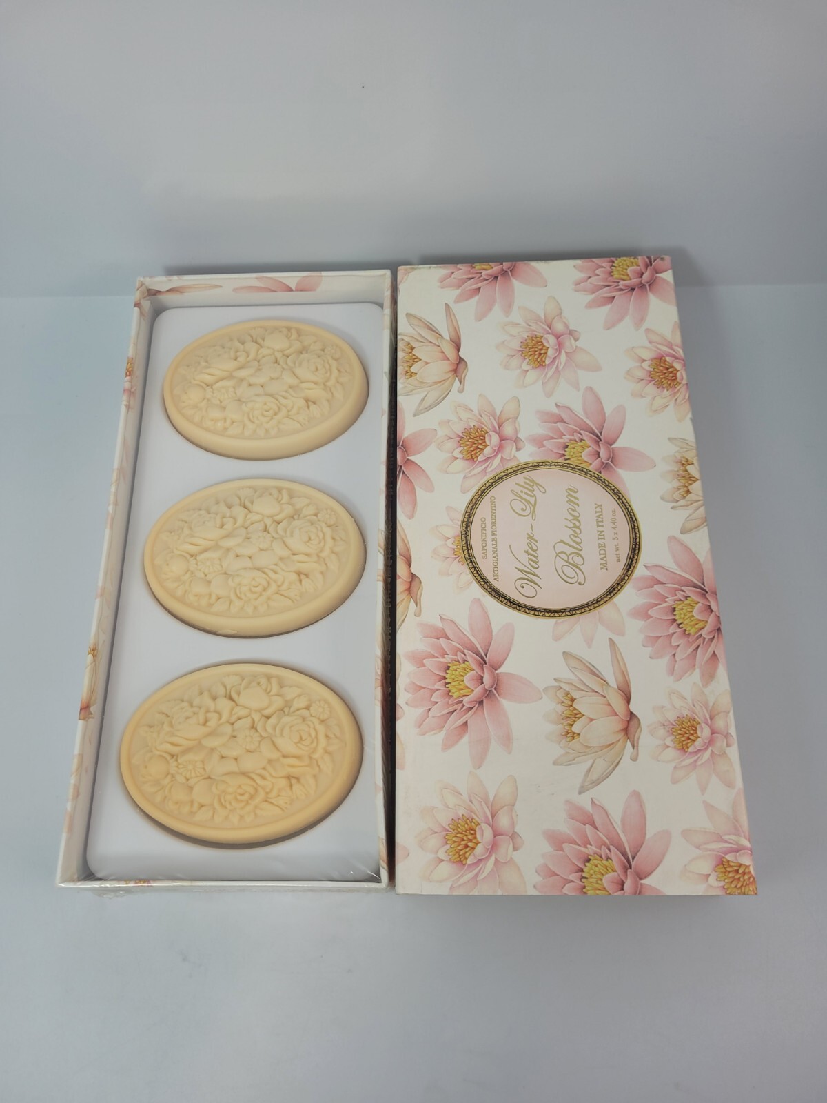 Saponificio Artigianale Fiorentino Water Lilly Blossom Soap 3 bars X 4.4 oz NEW