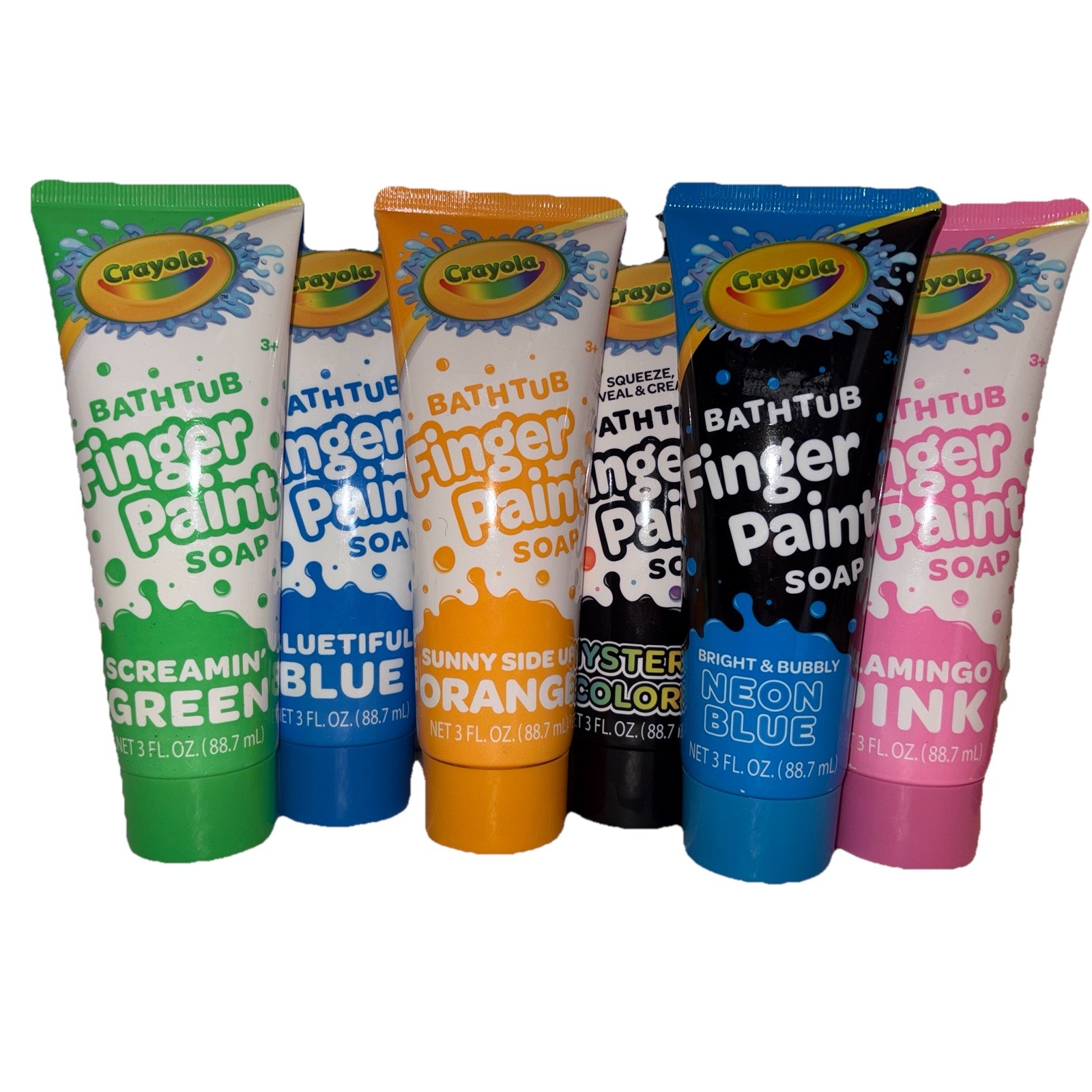 Lot Of 6 Crayola Bathtub Finger Paint Soap Yellow Pink Blue Green And Mystery!