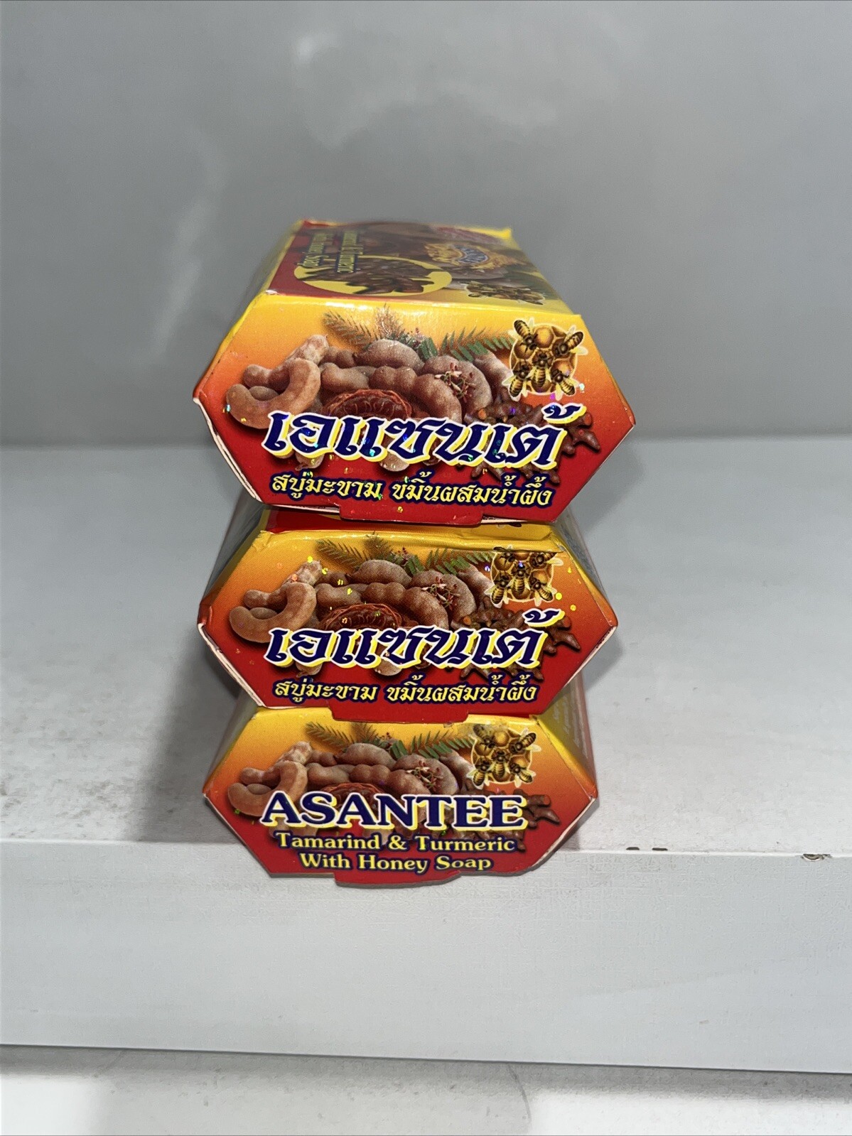 3 New Tamarind B Turmeric With Honey Bar Soap, 125g Each, Damaged Box