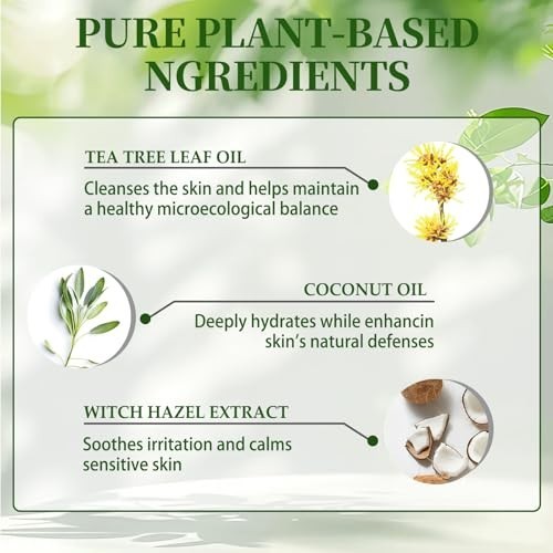 3PCS Tea Tree Oil Soap Bars – Purifying Body & Face Cleanser, Plant-Based, Gentl