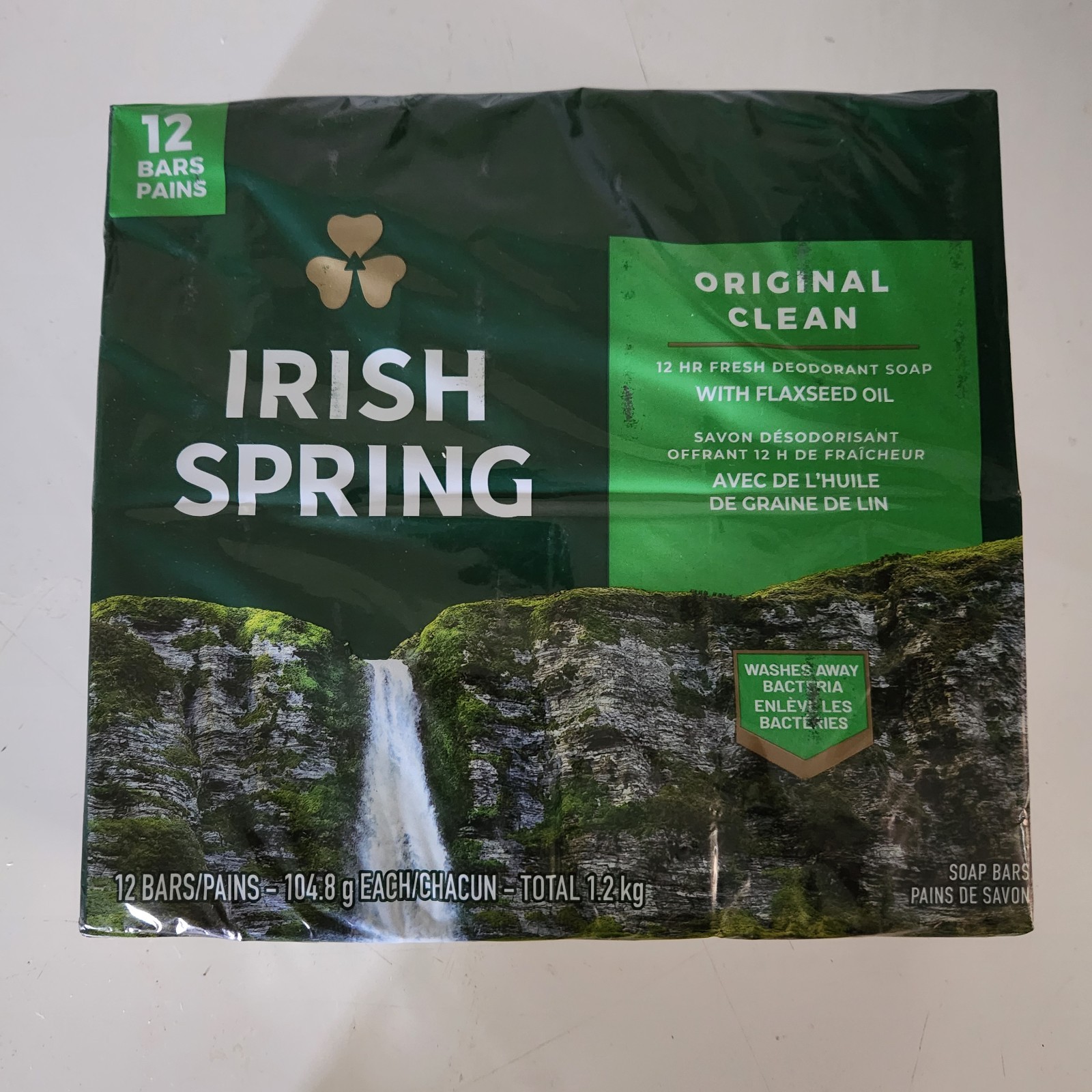 Irish Spring Bar Soap – Original Clean – 3.7oz (12 pack) – New, factory sealed