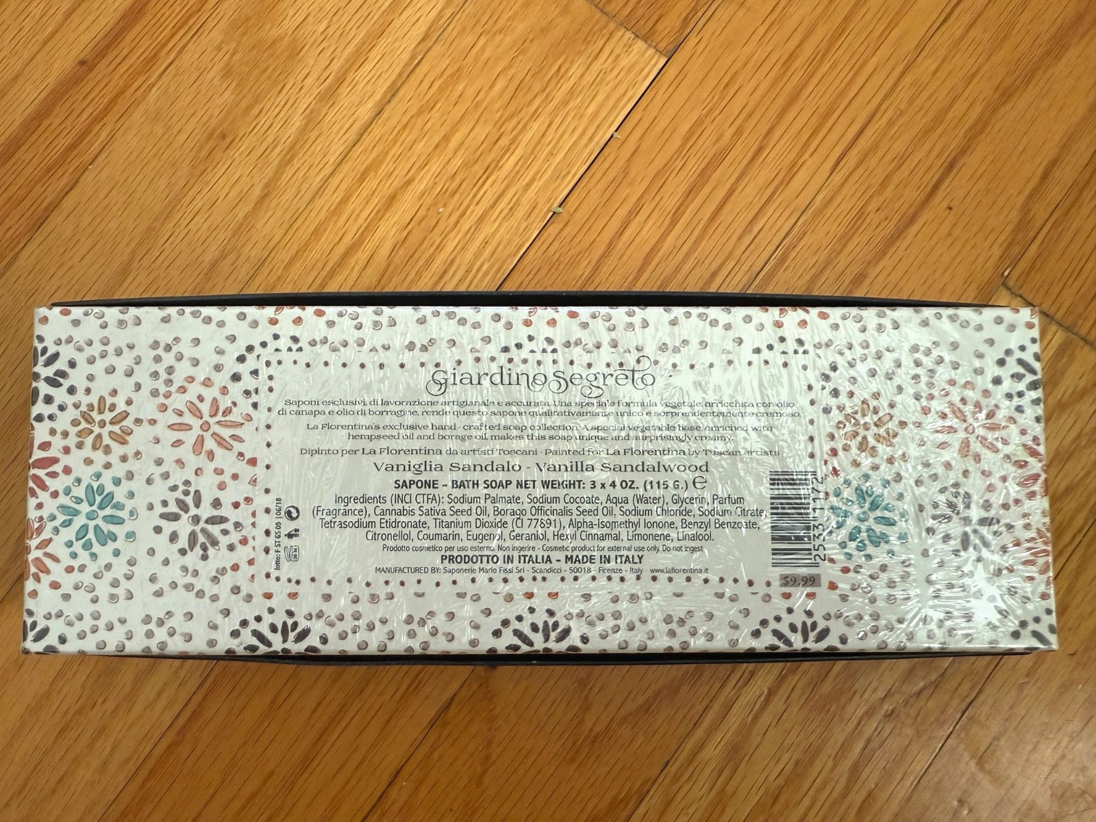 LA FLORENTINA Luxury Round Soap Vanilla Sandalwood Made in Italy (3) 4 oz Bars