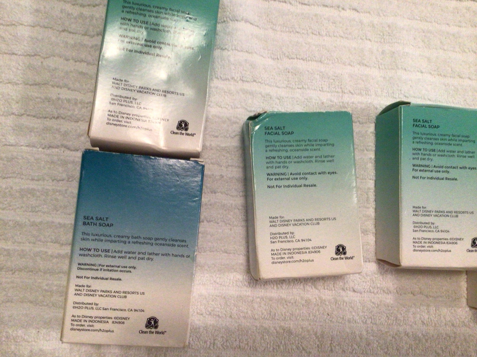 Lot Of 12 Disney Resorts H2O Sea Salt Soap Facial Soap Mouthwash Shower Caps